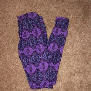 LuLaRoe Purple and Black Patterned Leggings